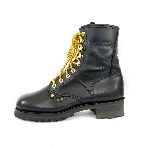 AdTec Mens 9” Logger Boot - Black Leather NWOT - Picture 9 of 15